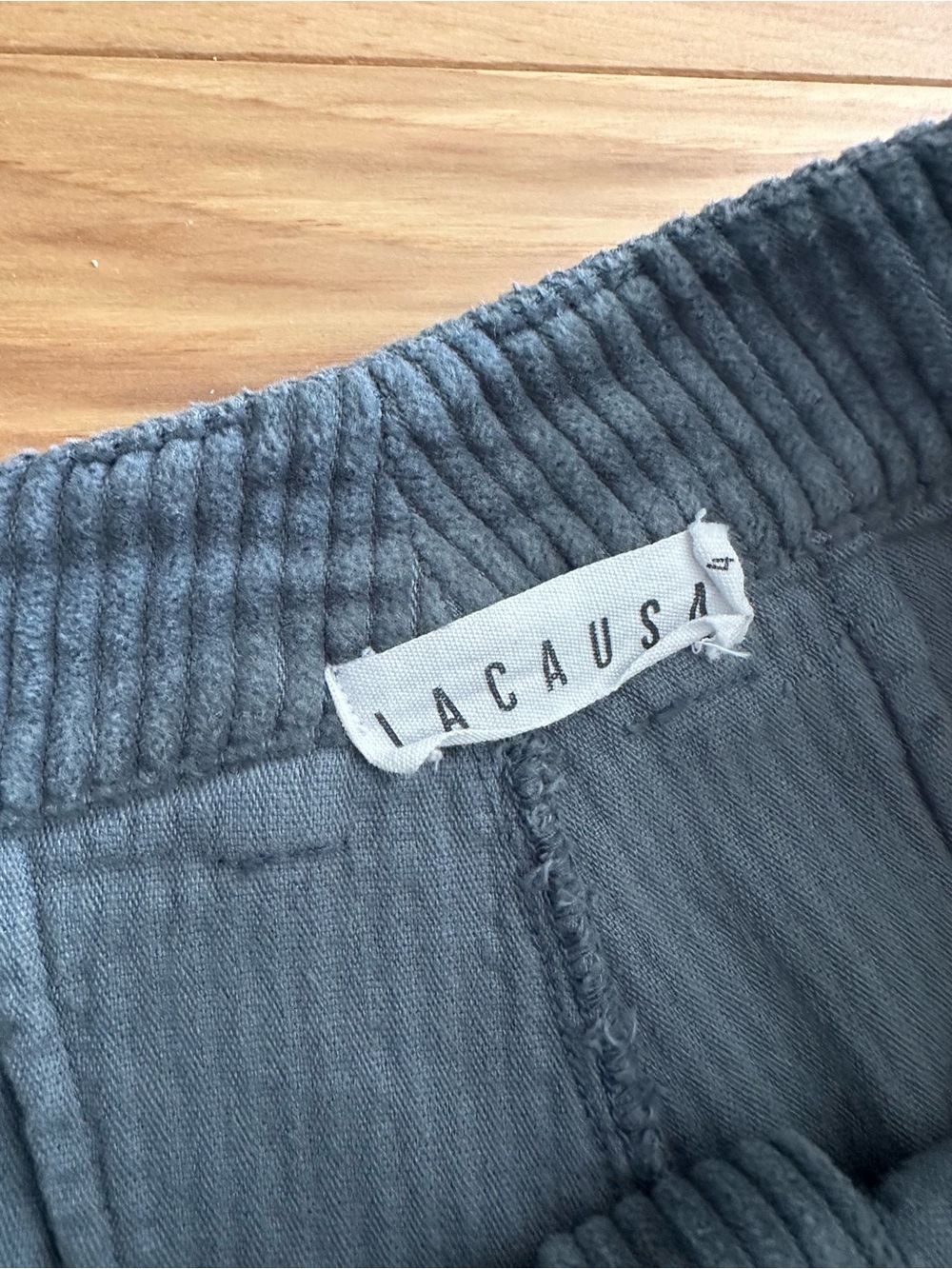Lacausa Corduroy Trousers - Blue Cotton Corduroy pants - size 4 - Picture 4 of 8
